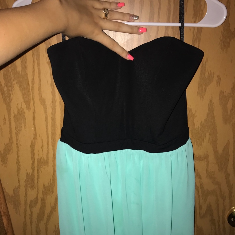teal & black dress